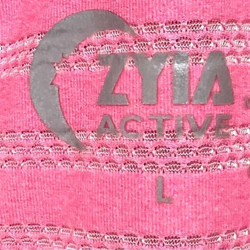 Zyia Active Pink Nimbus Split Back Yellow Athletic Tank Top Women’s Large - Picture 12 of 12